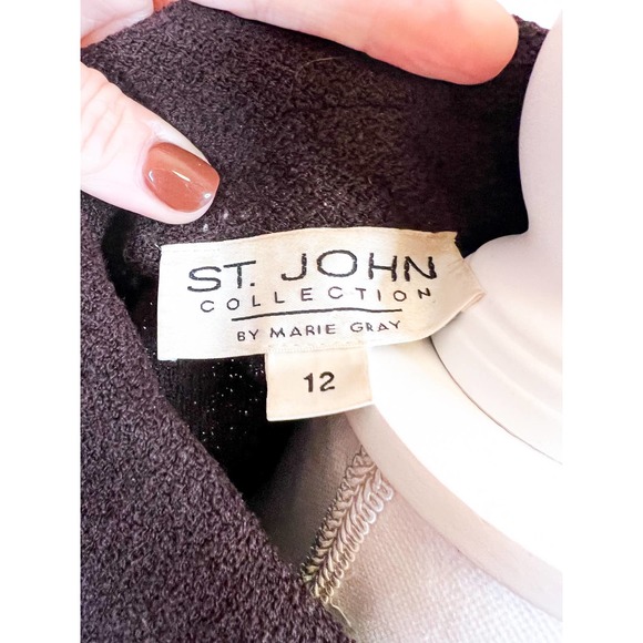 St John Collection 2 Piece Chocolate Brown Suit Size 12 - Picture 5 of 10